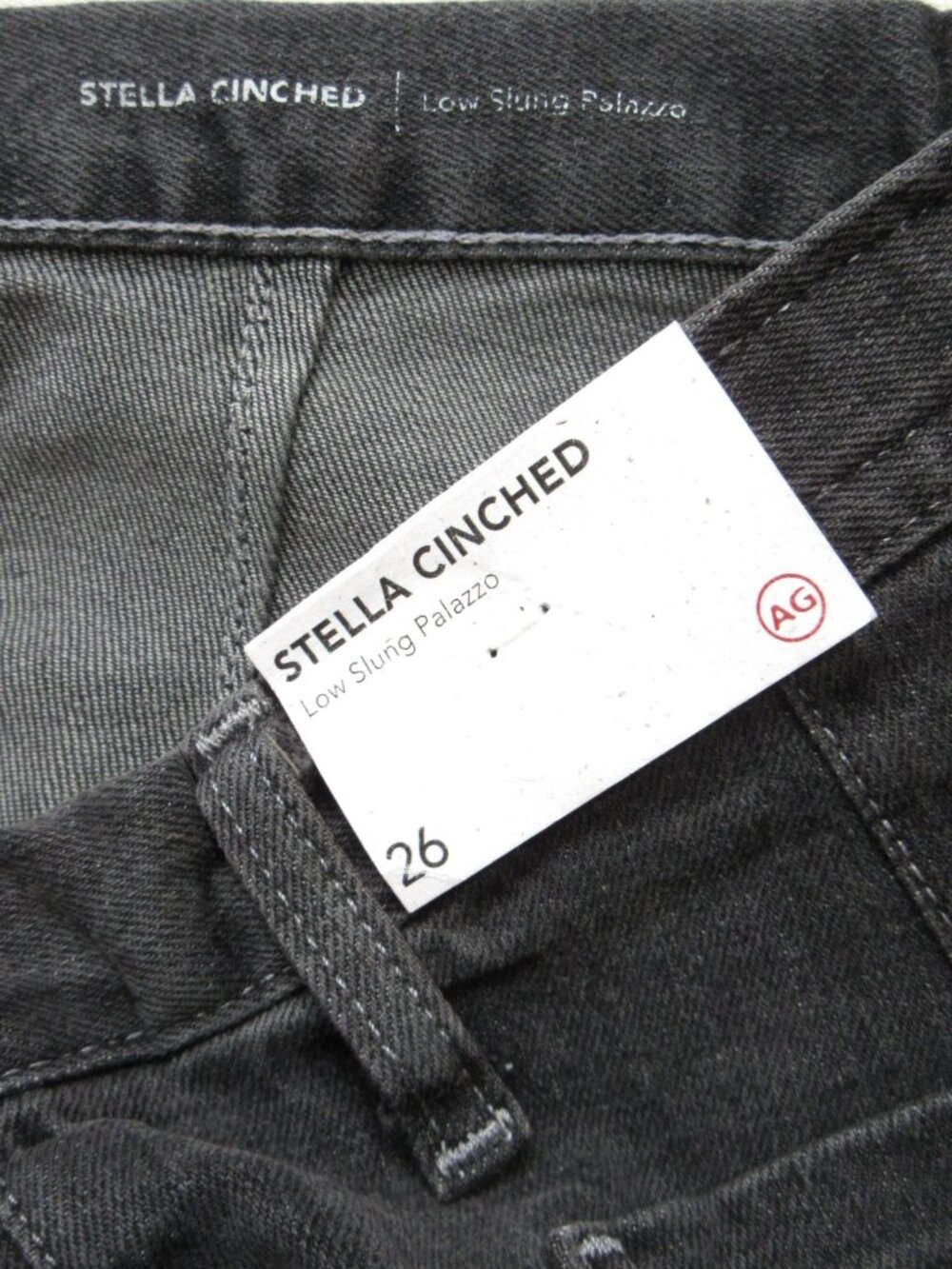 NWT Adriano AG Stella Cinched in Underwater Cove Low Stung Palazzo Jeans 26 - Picture 10 of 11